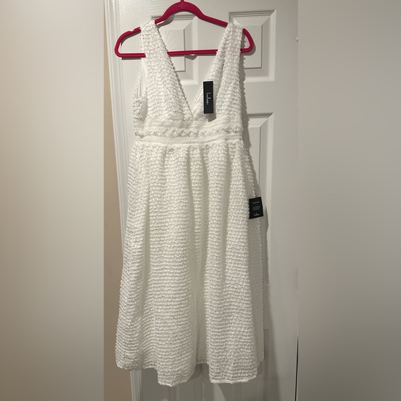 Lulus Forever Unique White Textured Lace Midi Dress - Picture 2 of 3